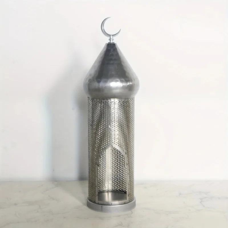 European Style Iron Hollow Wind Light Candle Holder – Ramadan & Eid Islamic Décor, Holiday Lantern for Christmas, Halloween, Parties, Home Decoration & Photography Props