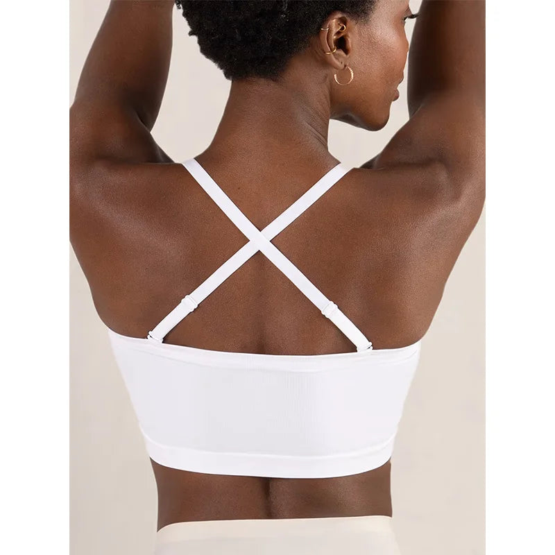 Women's Strapless Wireless Shaping Bra with Fixed Cups, Adjustable & Removable Straps, Stay-Put Silicone Grip, Seamless Everyday Support
