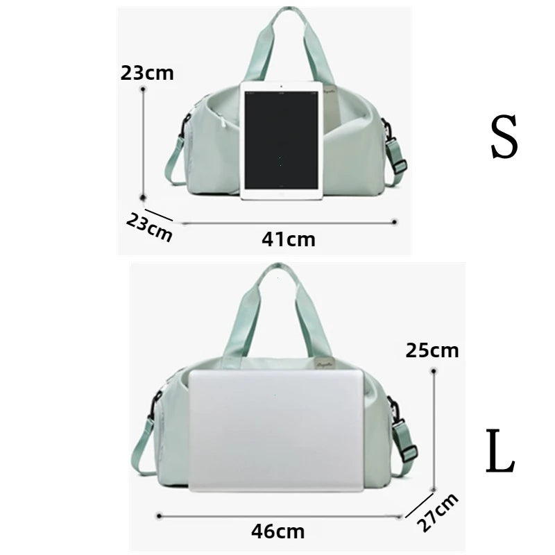 Women’s Gym Bag with Dry Wet Pocket – Sports Travel Duffel, Yoga Fitness Shoulder Tote, Swimming Weekend Bag with Shoe Compartment