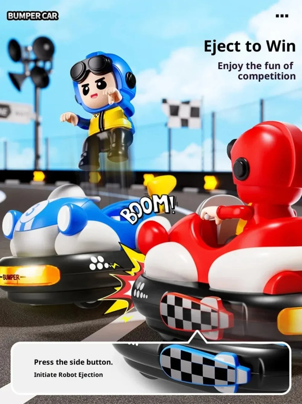 Remote Control Bumper Kart Set – 2-Player RC Drift Racing Cars
