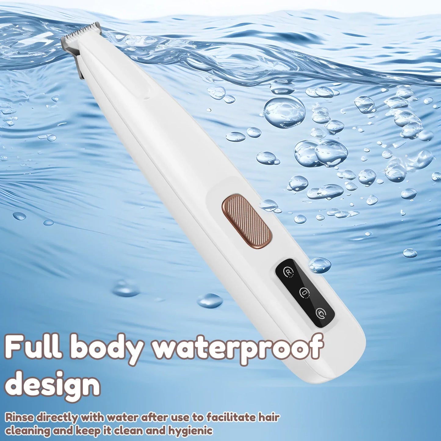 Dog Paw Trimmer with LED Light – Fully Waterproof Pet Grooming Clipper