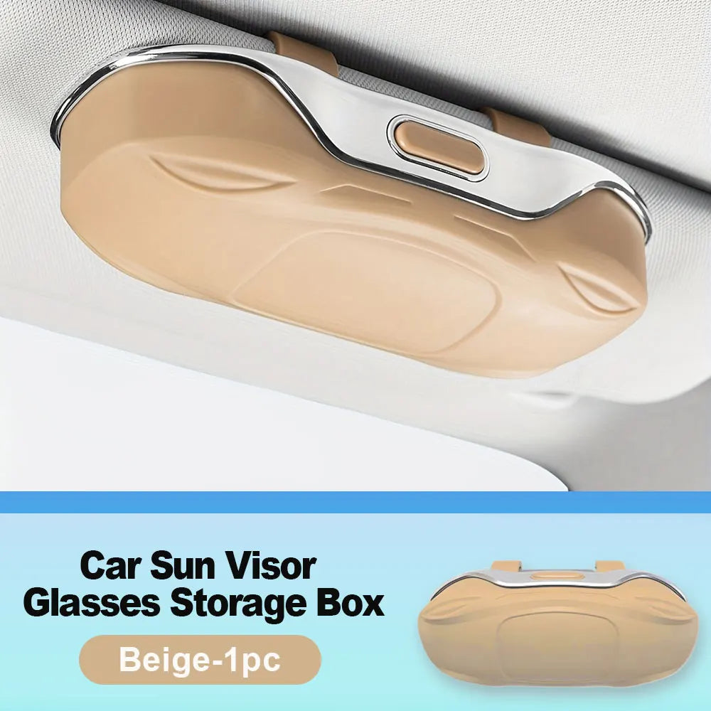 Portable Car Sunglasses Holder – Eyeglass Case & Sun Visor Clip for Driving