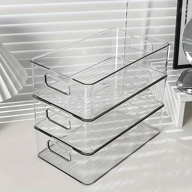 Stackable Clear Plastic Storage Bin – Multi-Purpose See-Through Organizer for Home and Office