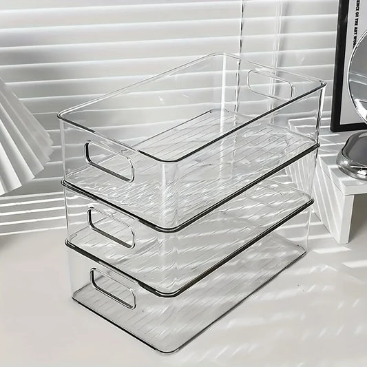Stackable Clear Plastic Storage Bin – Multi-Purpose See-Through Organizer for Home and Office