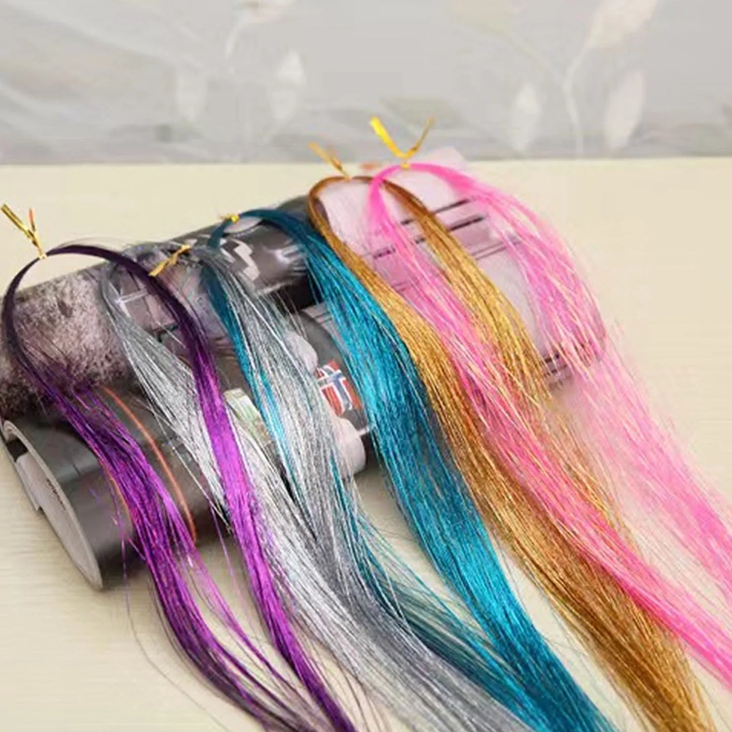 Glitter Hair Tinsel Extensions – 12-Piece Sparkling Fairy Hair Accessories for All Occasions