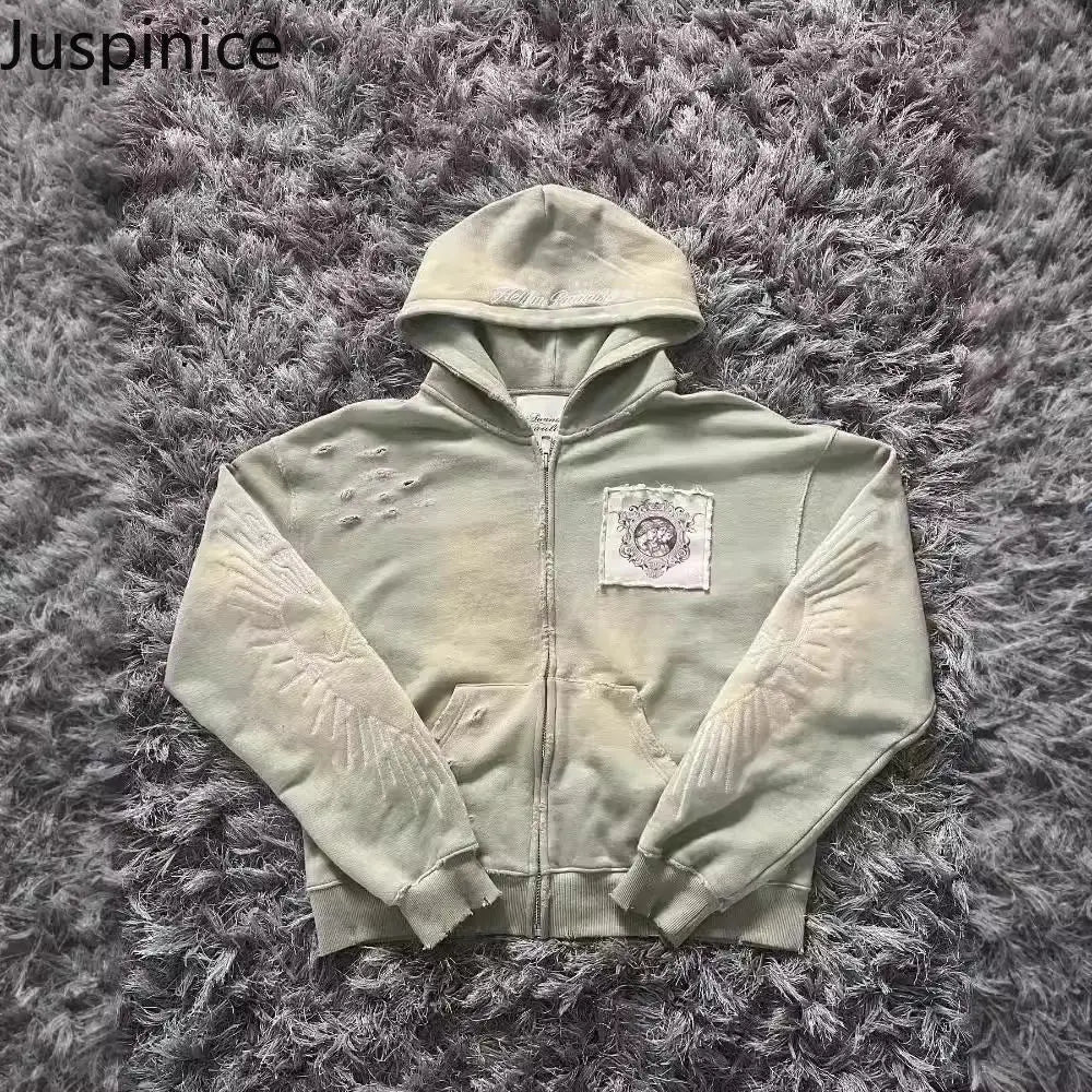 Korean Fashion Printed Short Hoodie – Versatile Zip-Up Cardigan Jacket for Men