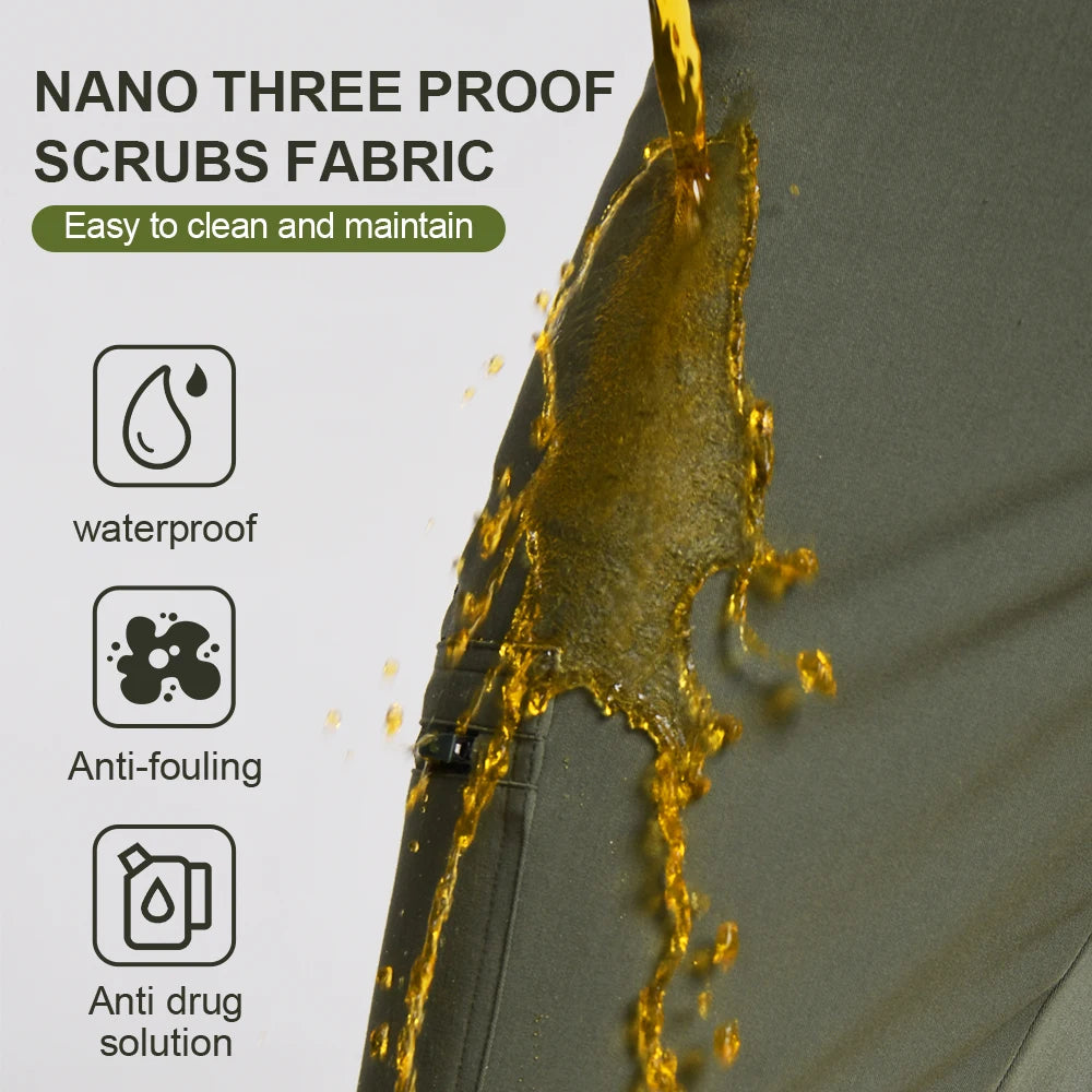 Men's Antibacterial Surgical Scrubs Set — Soft Breathable 2-Piece Medical Uniform