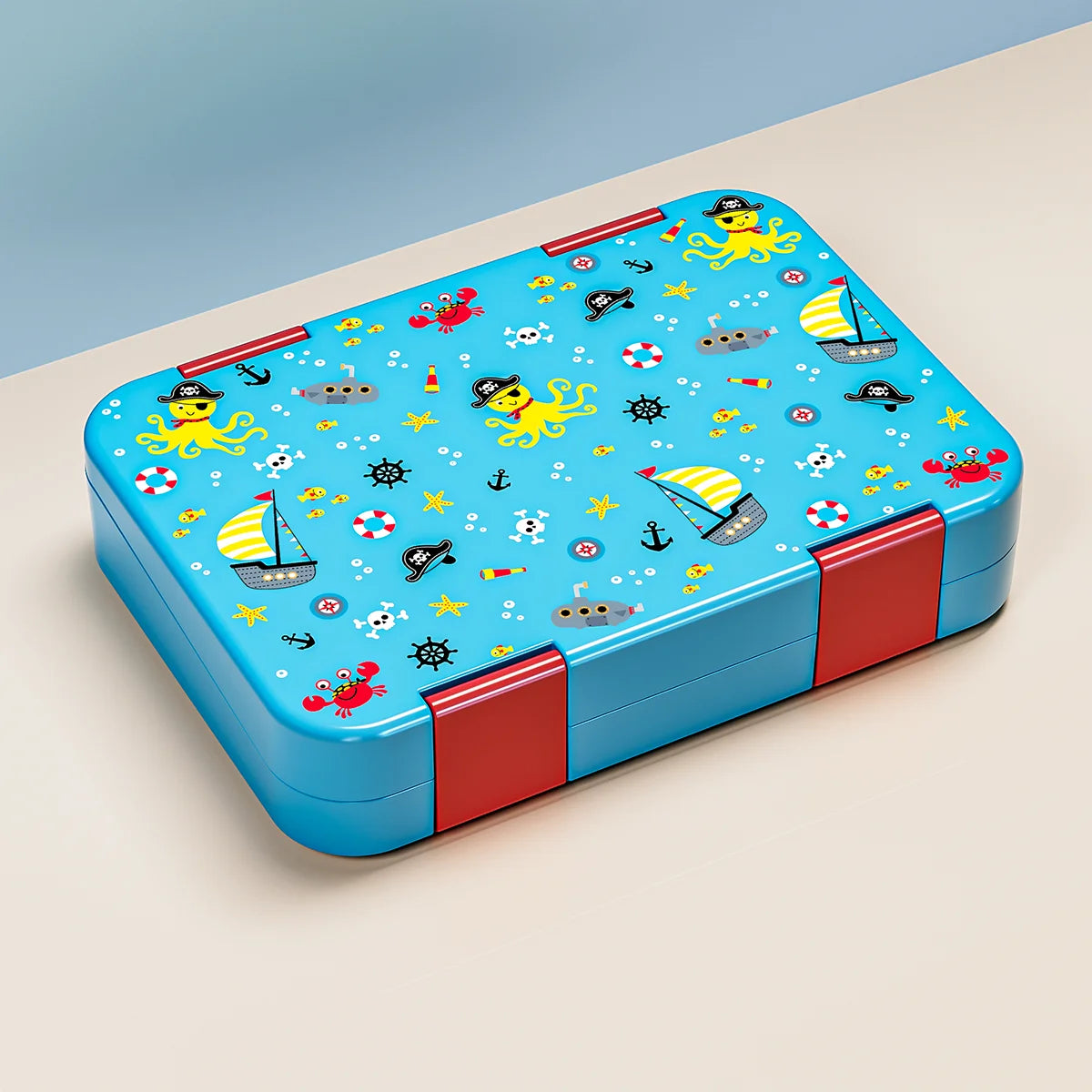 Cartoon Printed Microwavable Bento Lunch Box with 5 Compartments