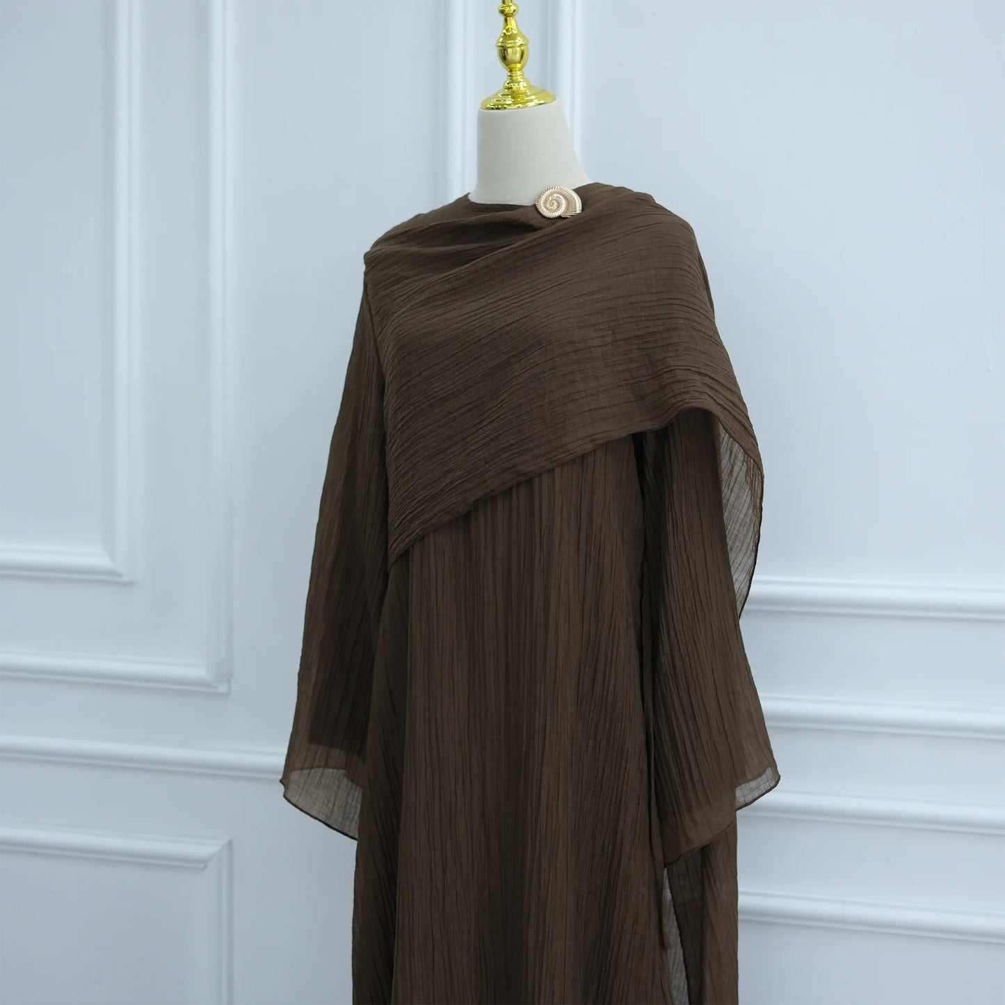 Women’s Two-Piece Modest Cardigan Set – Elegant Middle East Islamic Abaya Dress for Ramadan & Eid