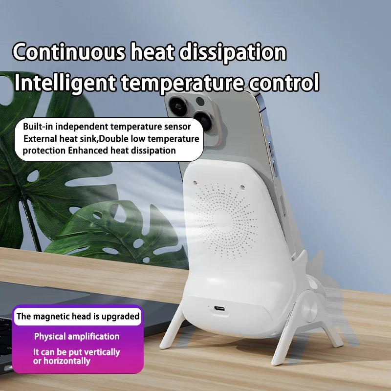 2025 Wireless Magnetic Fast Charger – 3D Cute Stool Design Desktop Stand & Phone Prop