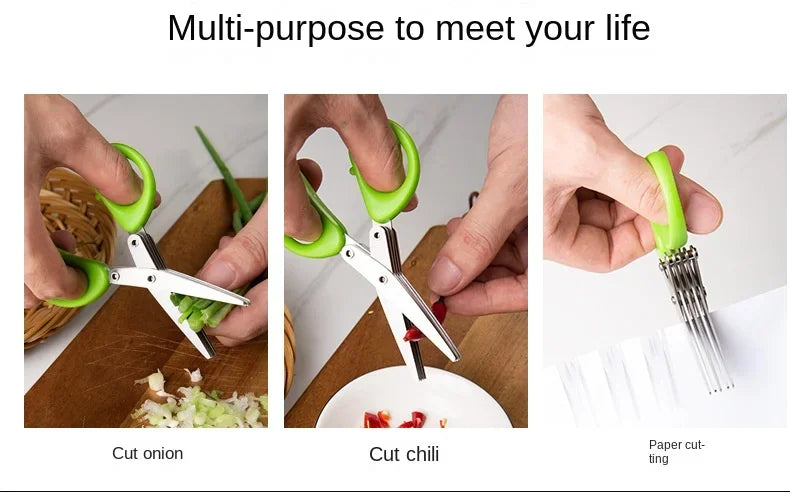 Premium Stainless Steel Kitchen Shears with Multi-Layer Blades for Fast Food Preparation