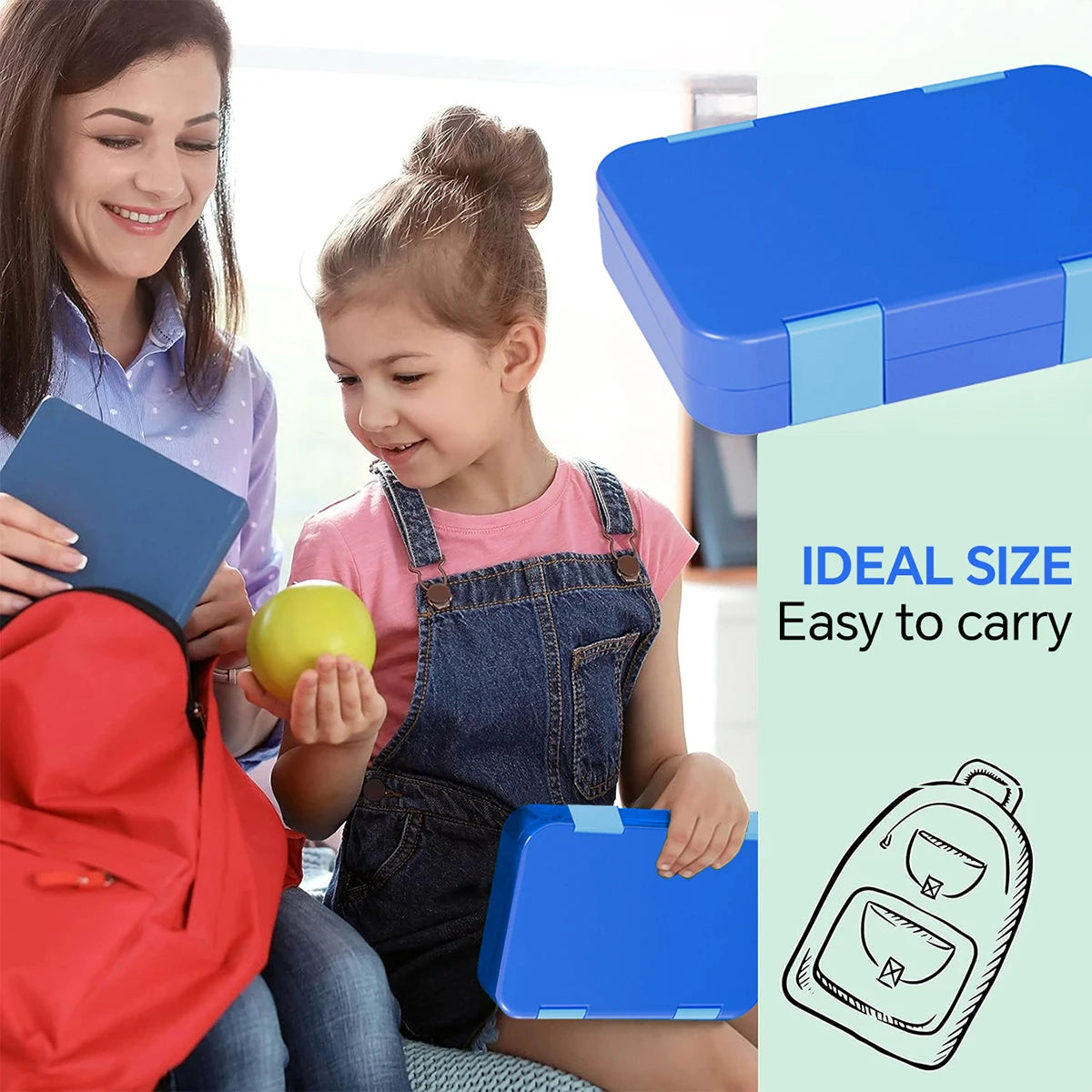 Cartoon Printed Microwavable Bento Lunch Box with 5 Compartments