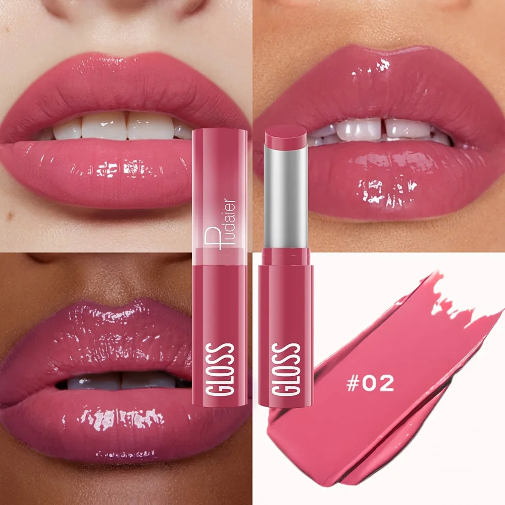 Glass Shine Lip Glaze – Mirror Finish Lipstick, Waterproof, Long-Lasting, Non-Transfer, Plumping Nude Shades