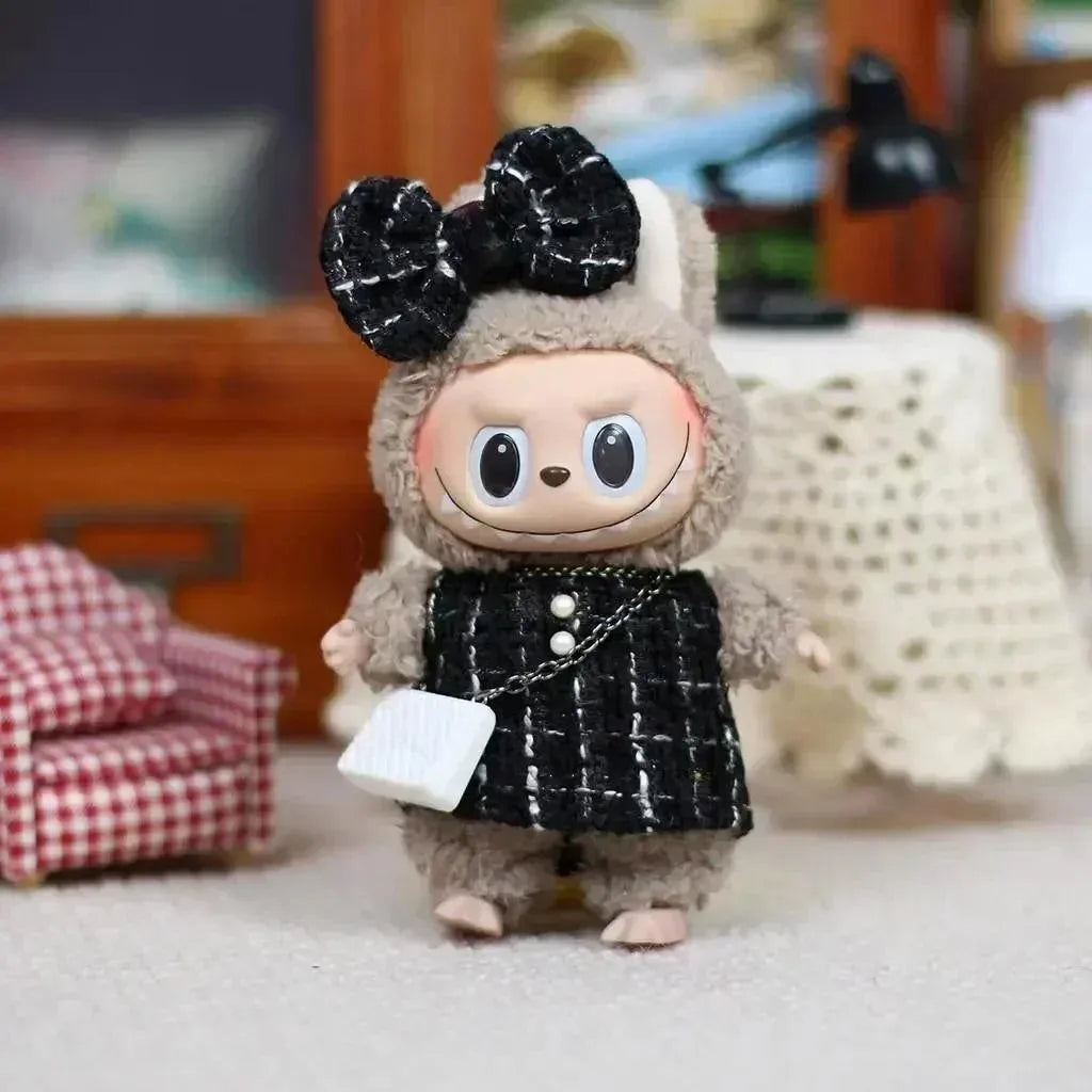 17cm Labubu Doll Clothes Outfit – Accessories for Kpop EXO Labubu Idol V1/V2, Skirt & Sweater Clothing Gift"