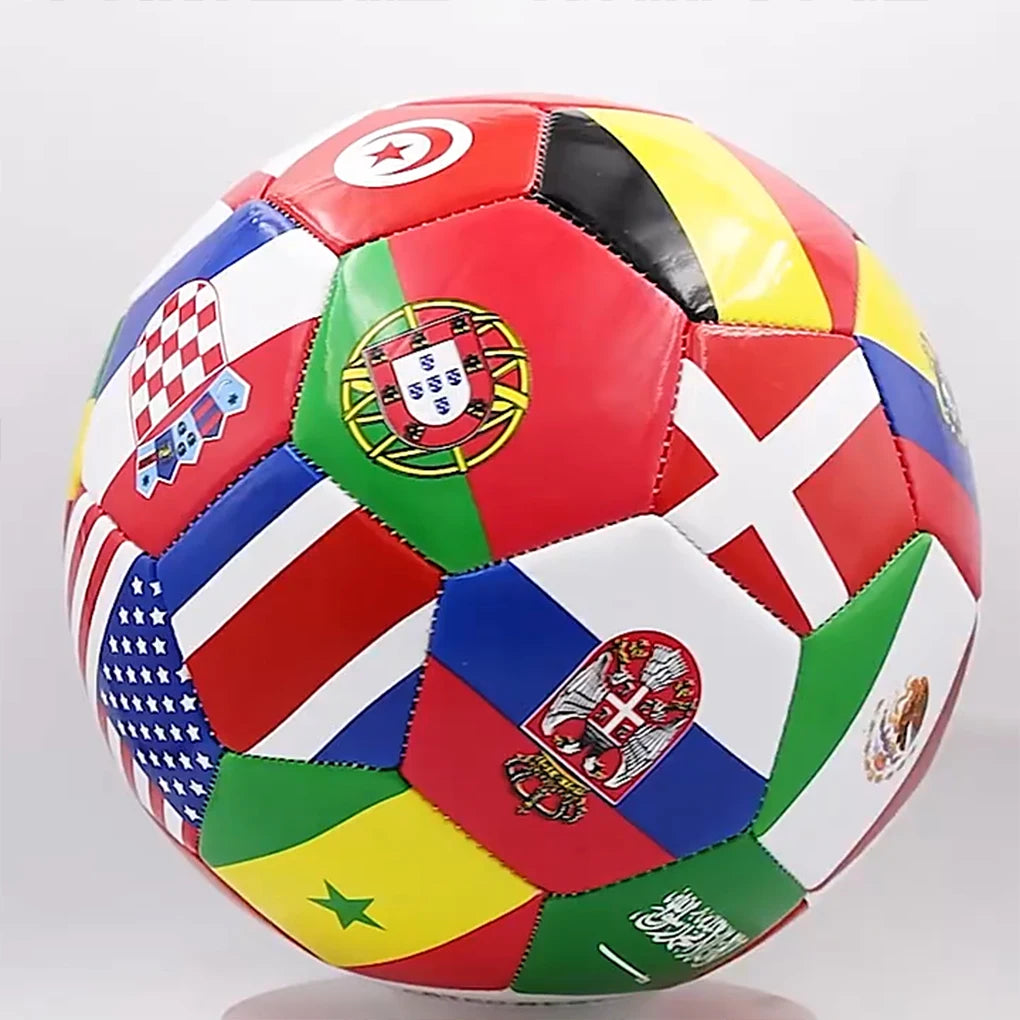 Official Size 5 Flag Print Soccer Ball – Durable PVC Football for Training, Match Play & Outdoor Games