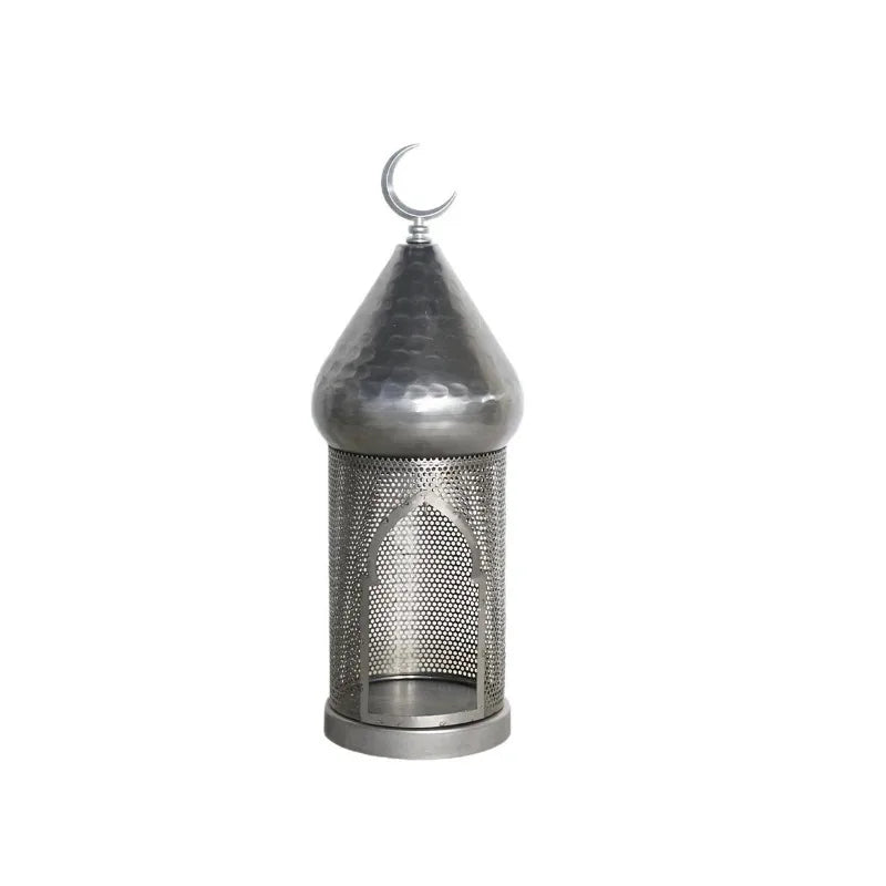 European Style Iron Hollow Wind Light Candle Holder – Ramadan & Eid Islamic Décor, Holiday Lantern for Christmas, Halloween, Parties, Home Decoration & Photography Props