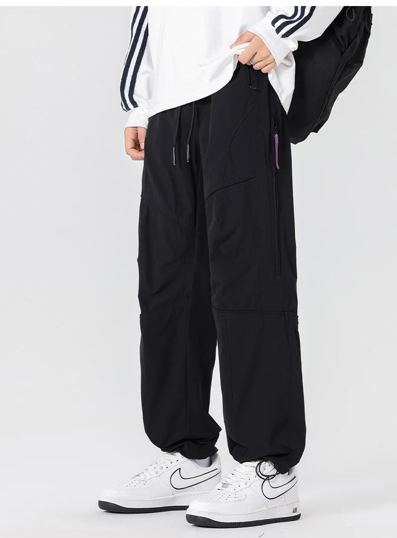 Men’s Casual Pants Loose Fit Straight Leg – Water-Resistant Everyday Trousers Spring Fashion