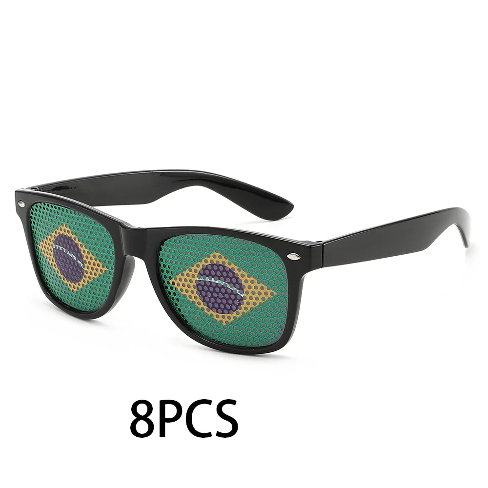 8PCS HD Vision Flag Sunglasses – Football Fan Sports Party Eyewear