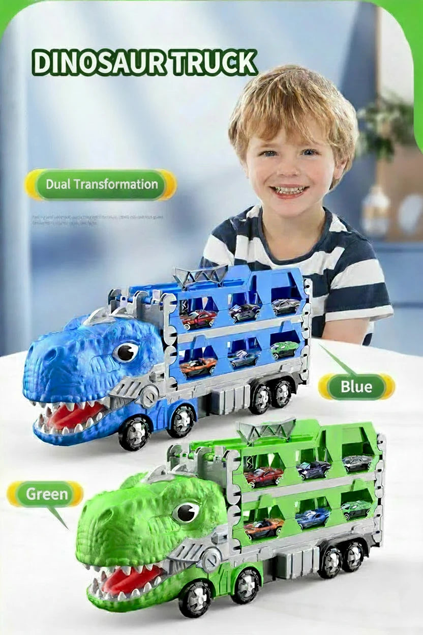 Transforming Dinosaur Toy Truck with Folding Track