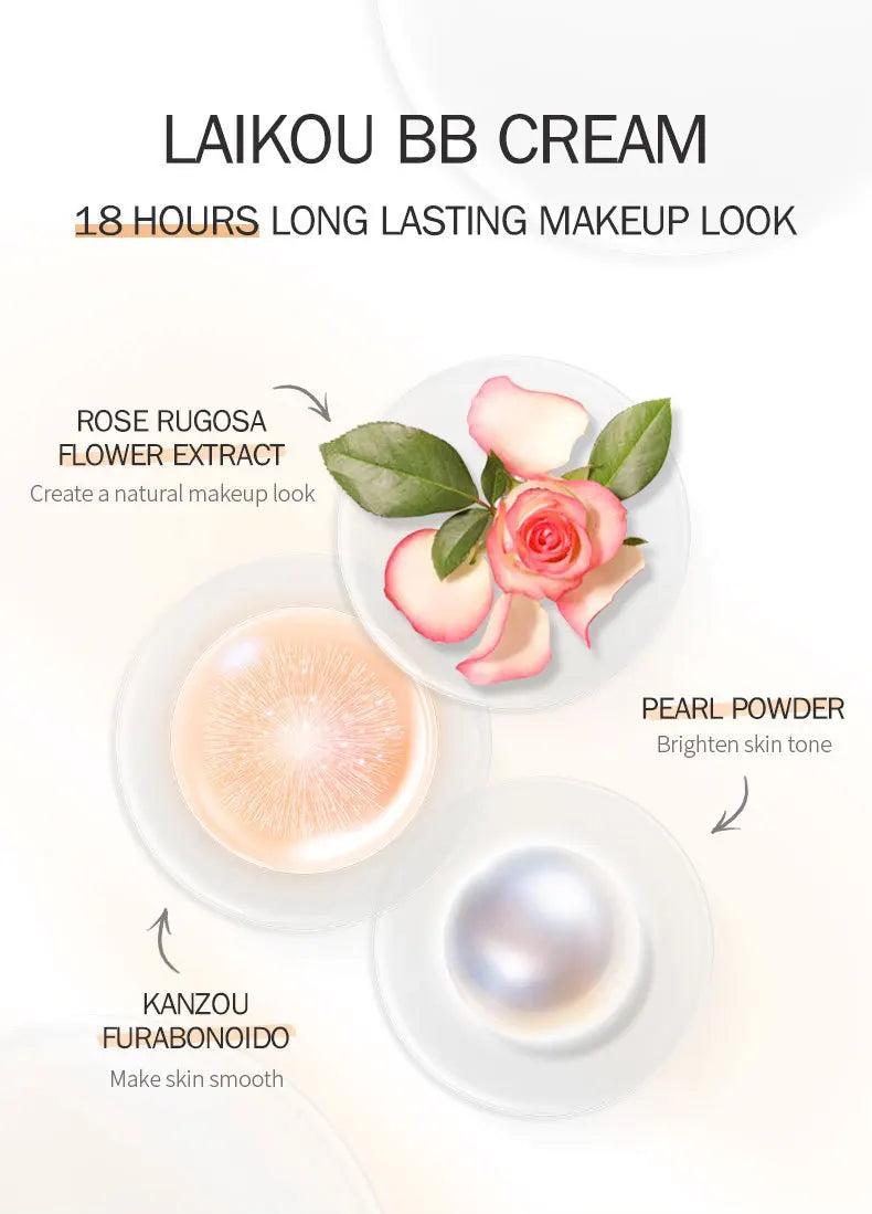LAIKOU BB Cream with SPF — Lightweight Liquid Foundation & Concealer