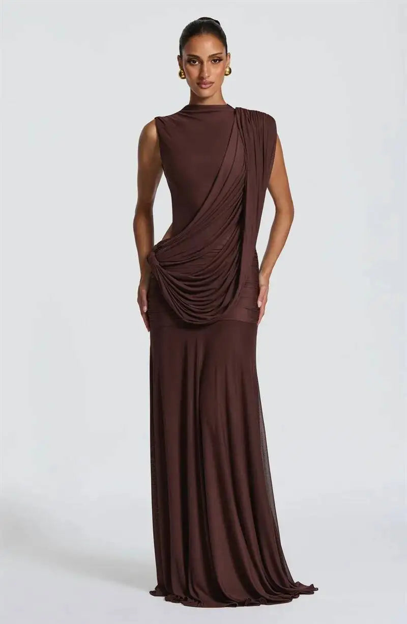 Mozision High Neck Backless Mermaid Maxi Dress