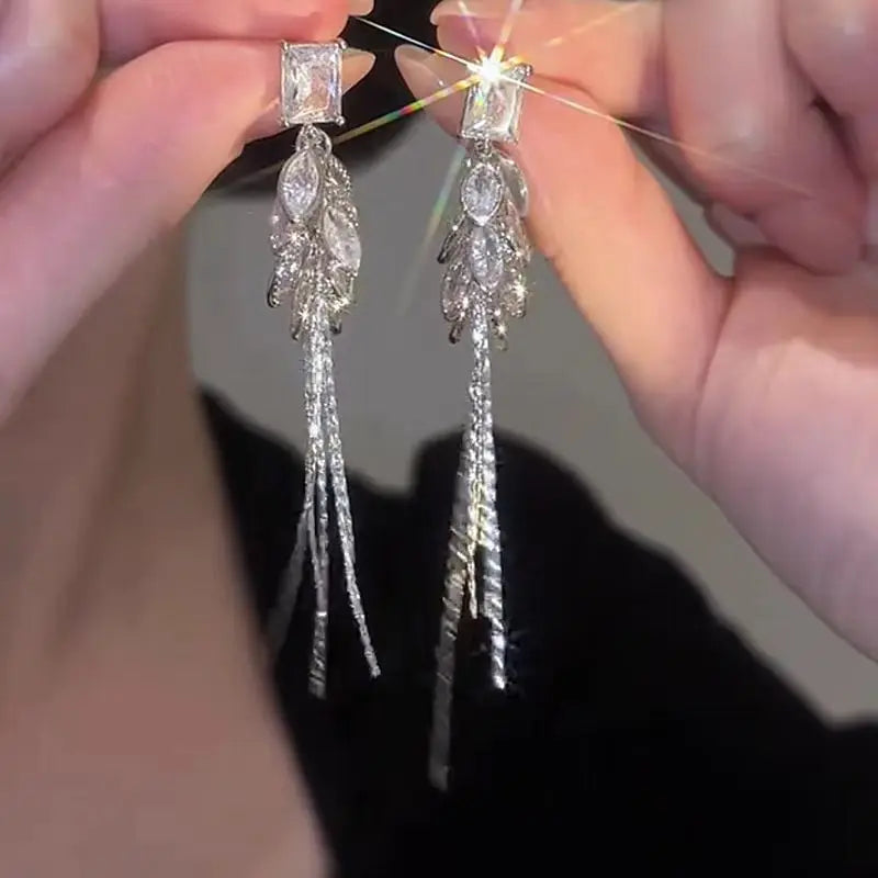 Gorgeous Geometric Drop Earrings for Women with Cubic Zirconia – Luxury Wedding & Party Jewelry