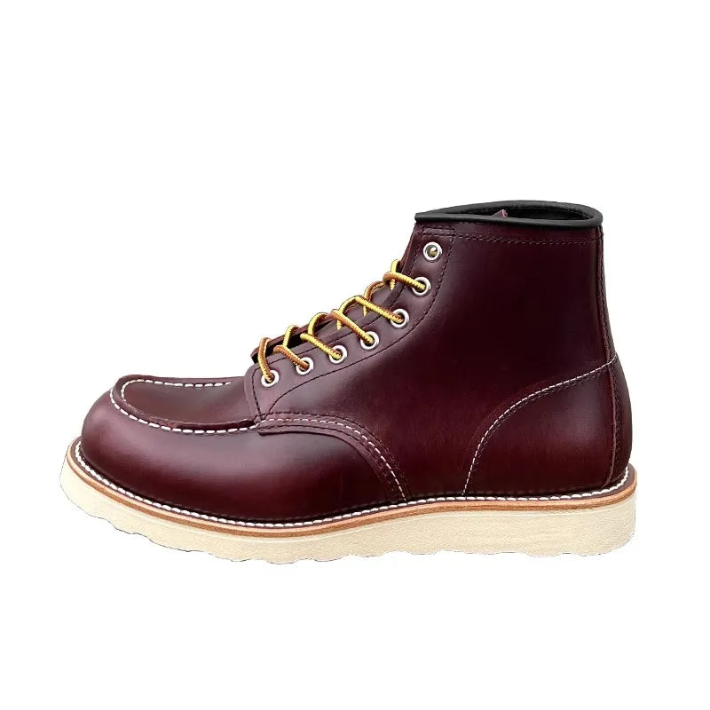 Men’s Leather Work Boots – Durable Full-Grain Leather with Goodyear-Welt Construction