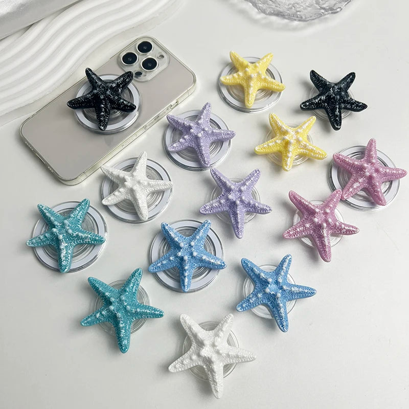 Resin Starfish Phone Grip Stand with MagSafe Magnetic or Adhesive Base