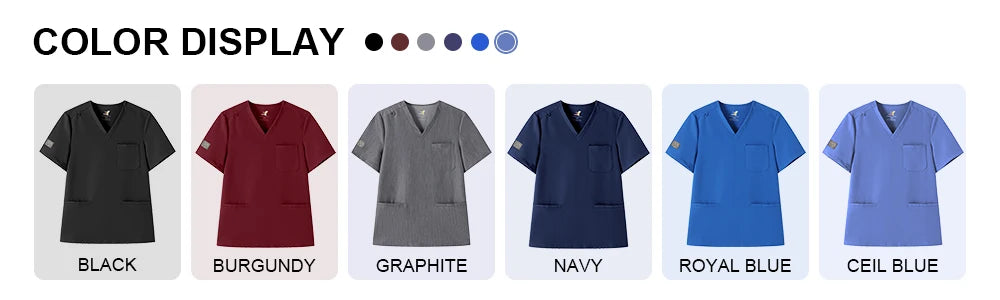 Women’s Antibacterial Scrubs Set – Soft V-Neck Top & Wrinkle-Resistant Pants