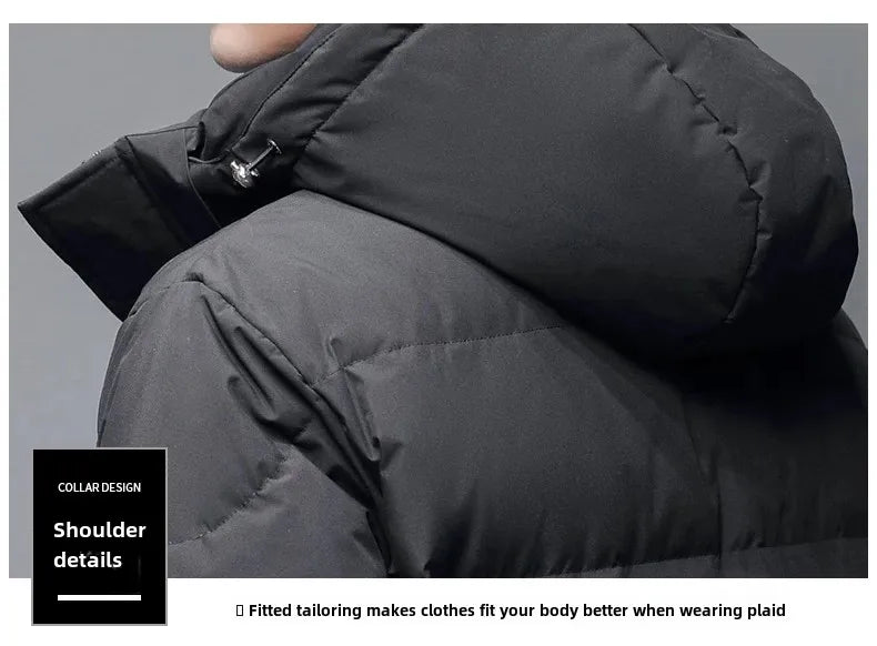 Winter Long White Down Jackets Men Women Hooded Thick Warm Over-the-Knee Puffer Jacket Man Overcoats Couple Padded Down Coat