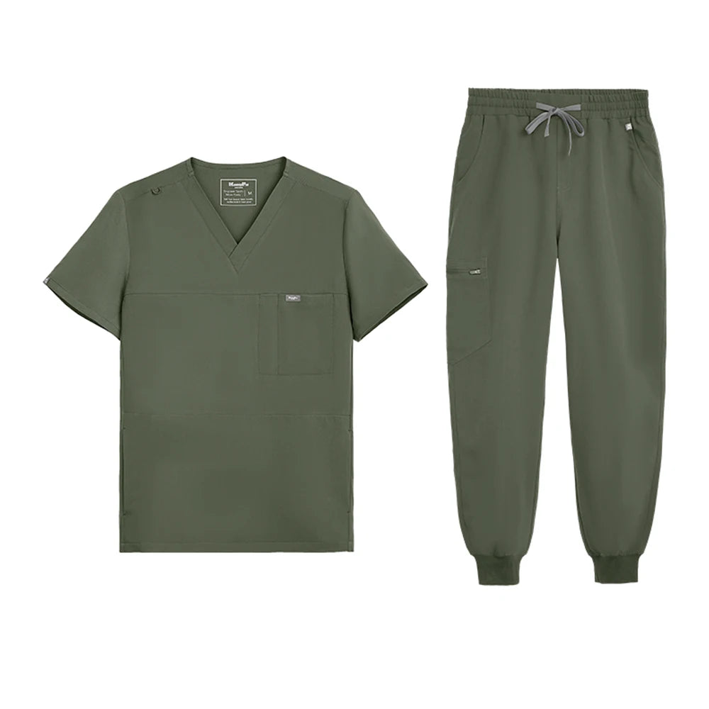 Men's Antibacterial Surgical Scrubs Set — Soft Breathable 2-Piece Medical Uniform