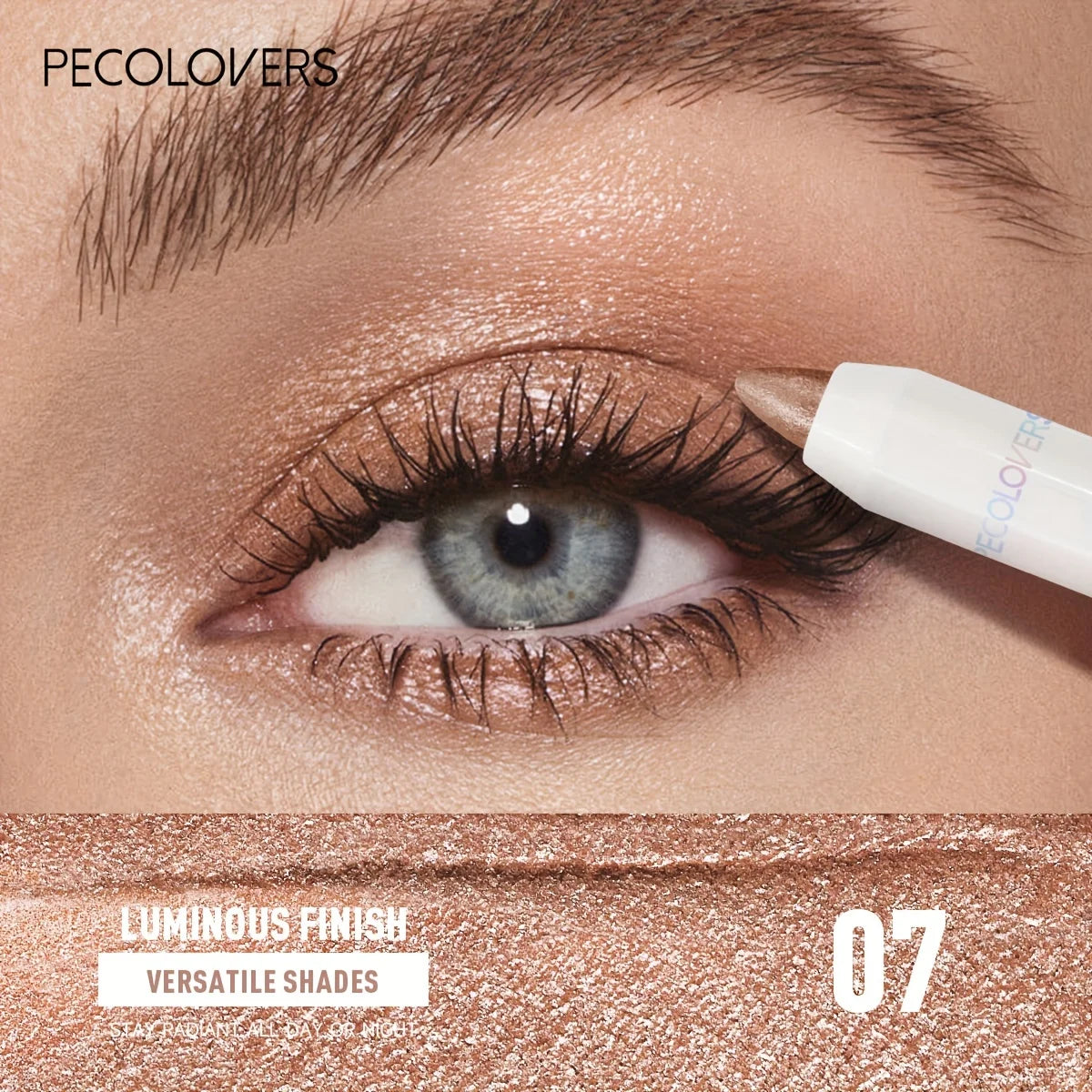 Waterproof Eyeshadow Stick – Long-Lasting, High-Pigment Shimmer & Matte Eye Pencil, Neutral Brown, Easy-Blend Crayon