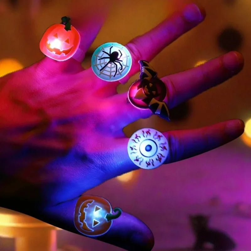 Halloween LED Flashing Rings Party Pack