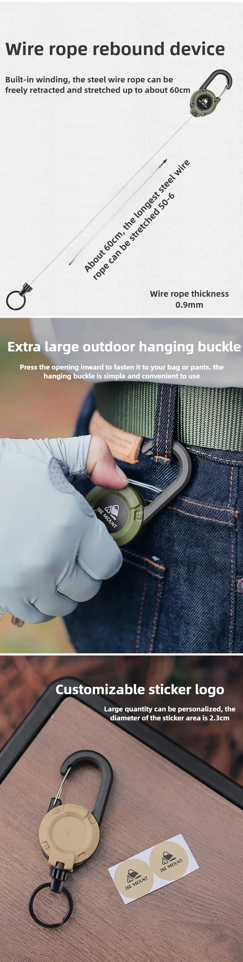 ISE MOUNT Retractable Keychain Clip