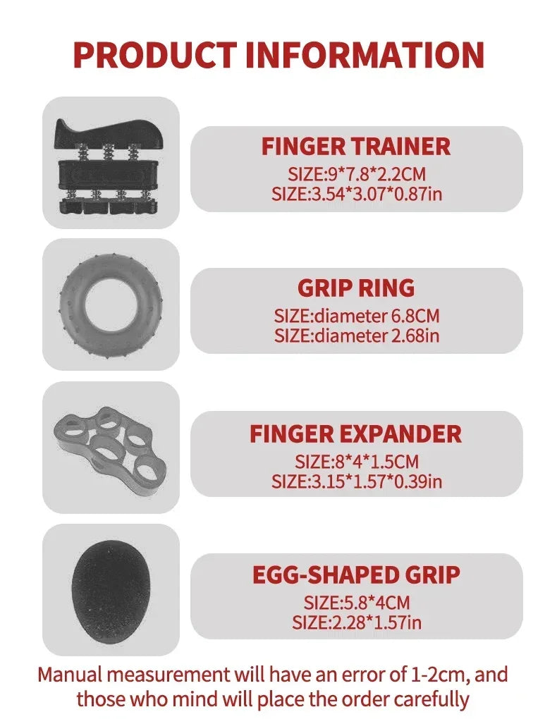 Hand Grip Strengthener and Finger Exerciser Set for Strength and Rehabilitation