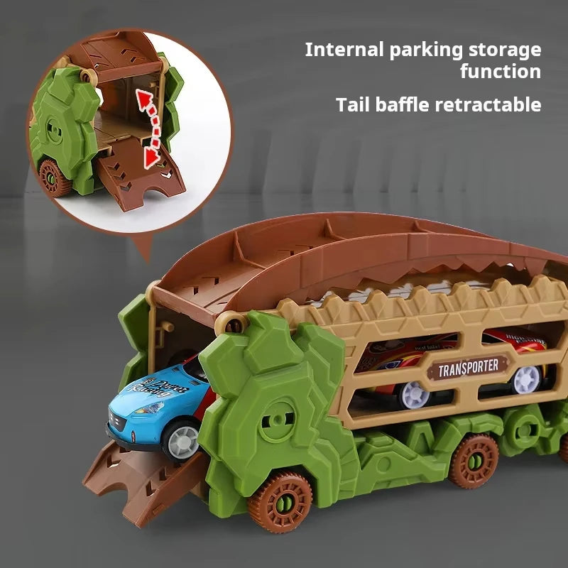 Transforming Vehicle Toy with Foldable Race Track