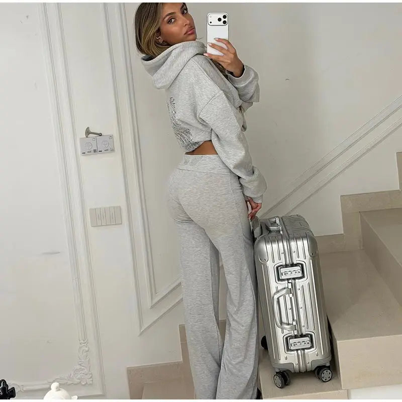 Women’s Sequined Wing Hooded Sweatshirt, Casual Long Sleeve Loose Fit Hoodie