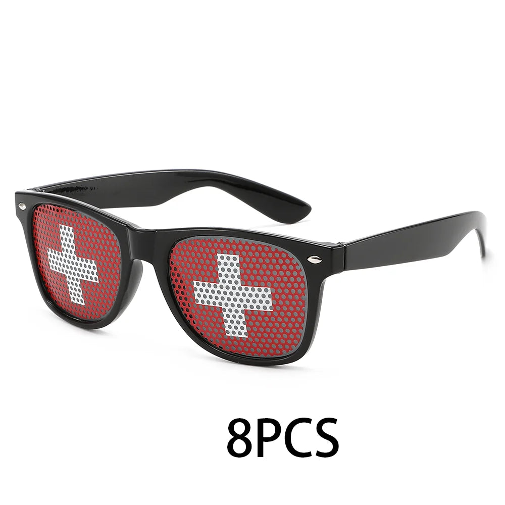8PCS HD Vision Flag Sunglasses – Football Fan Sports Party Eyewear
