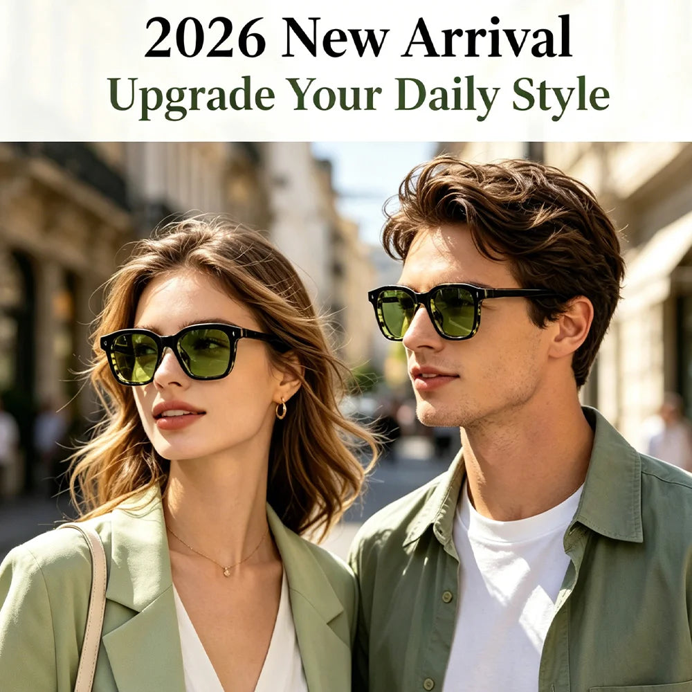 Square UV400 Sunglasses with Vintage Temple Tips — Unisex Fashion Eyewear