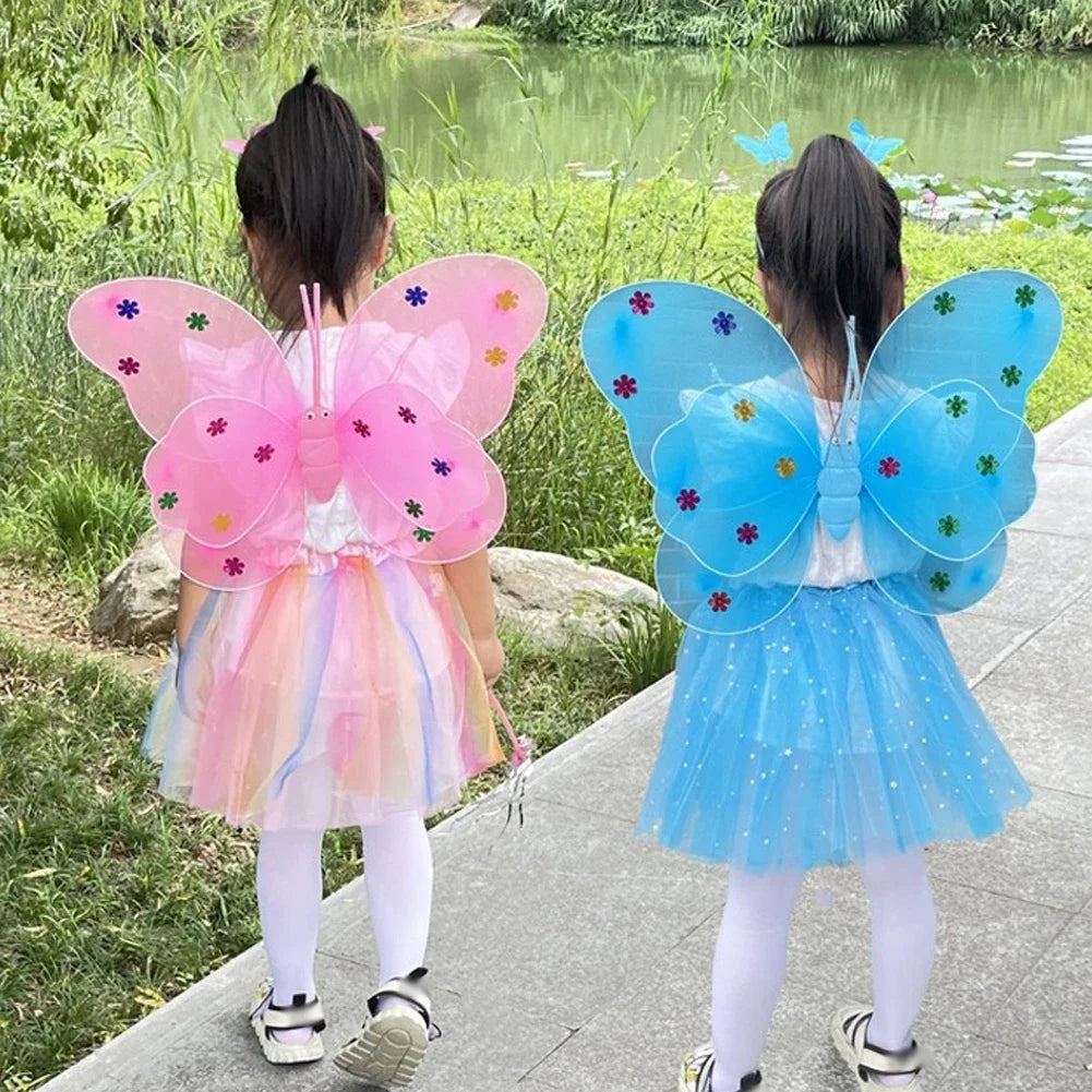 LED Glowing Butterfly Wings Costume Set for Girls