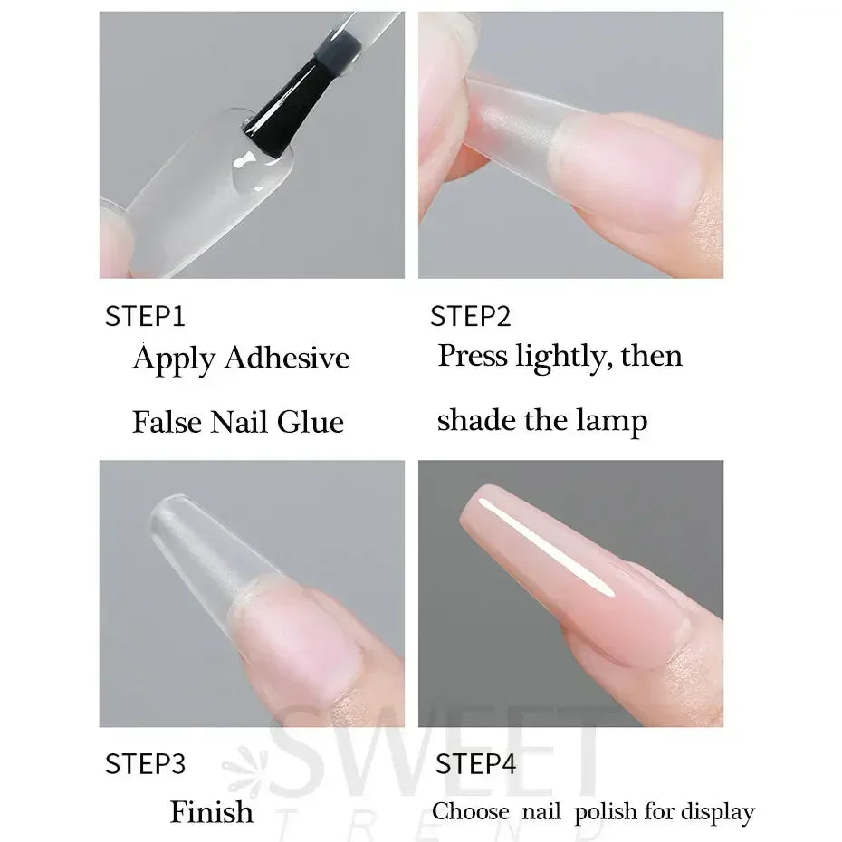 150–160pcs Short Square Press-On Nails – Soft Gel False Nail Tips for Manicure, Y2K Style Artificial Nails for Women