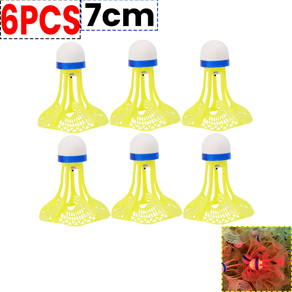 12 or 1 PCS LED Light-Up Badminton Shuttlecocks – Colorful Luminous Foam Badminton Balls for Kids and Sports