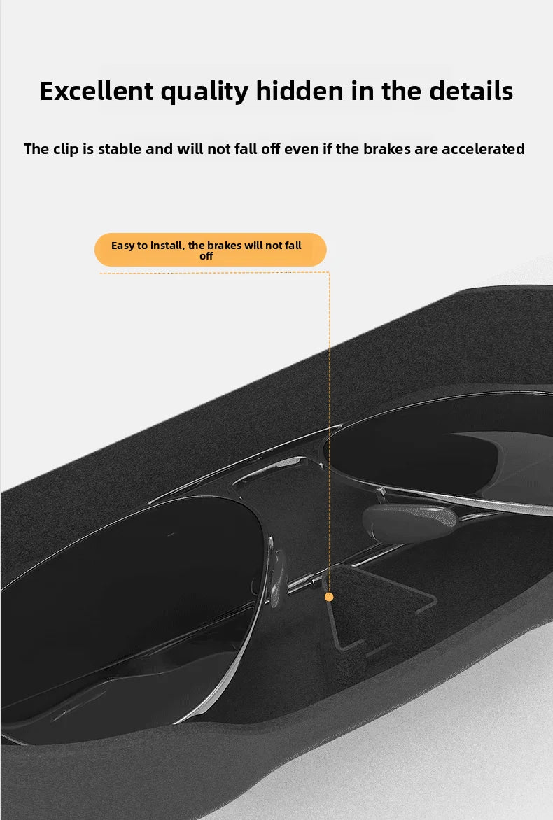 Portable Car Sunglasses Holder – Eyeglass Case & Sun Visor Clip for Driving