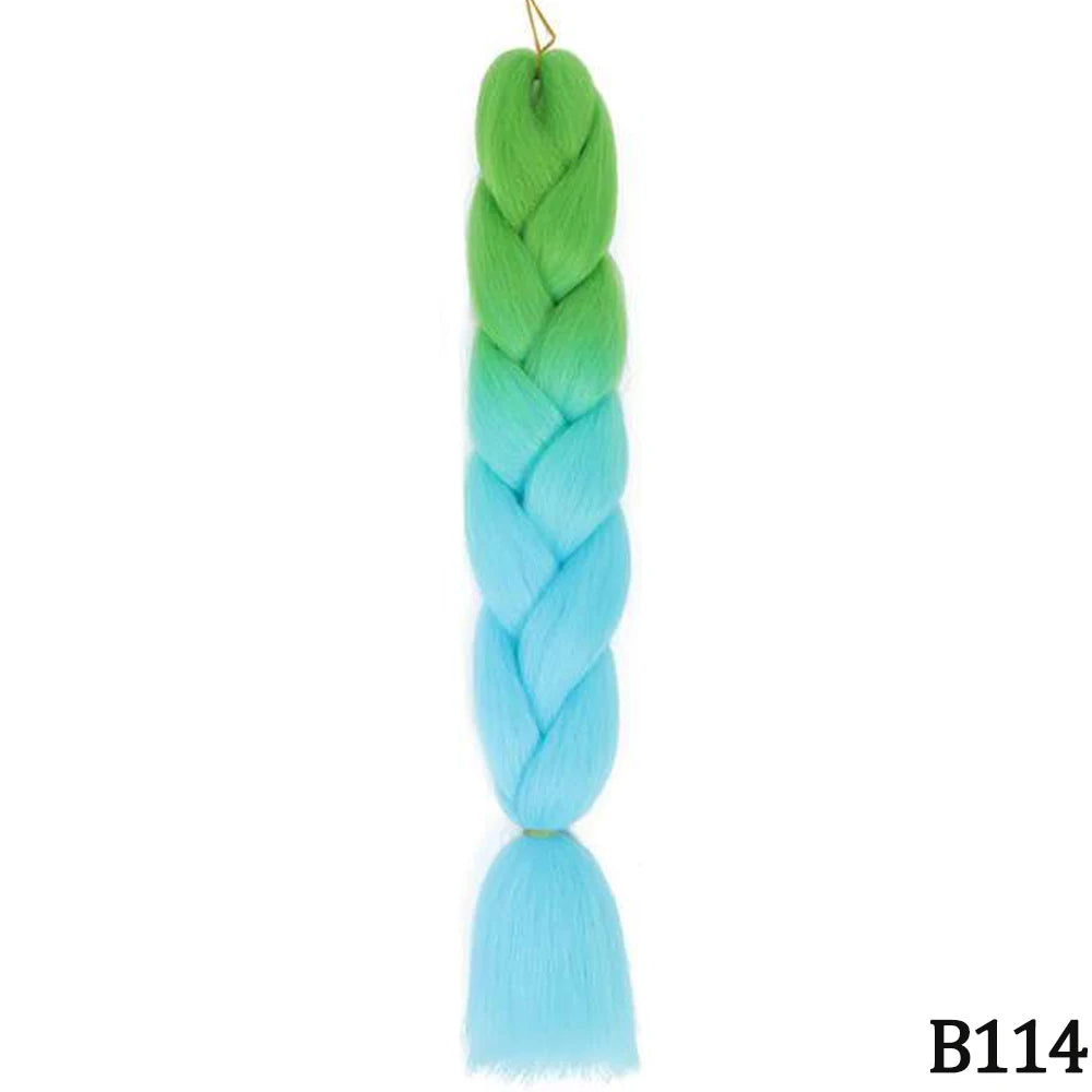 GlowStrands 24” Jumbo Braids for Kids & Adults – Ombre Kanekalon Hair Extensions, Easy Styling & Natural Feel