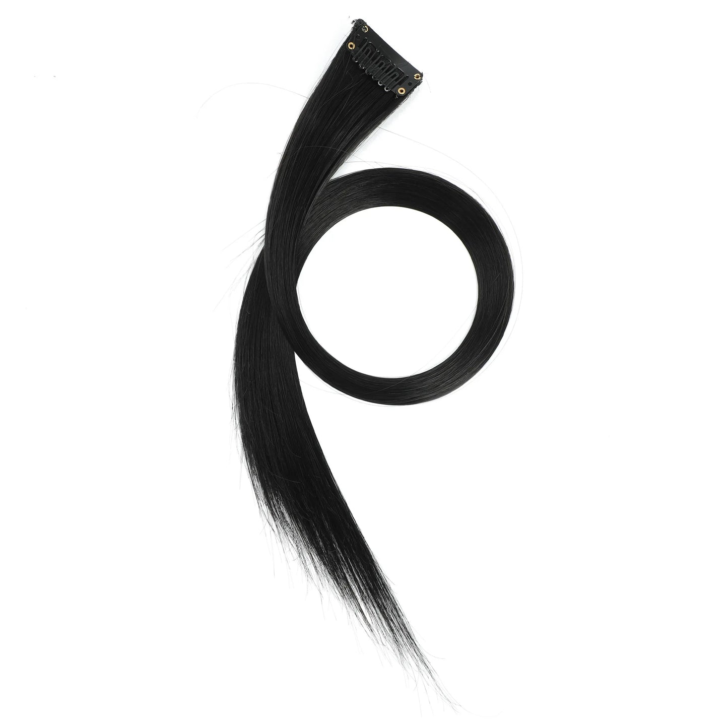 22-Inch Straight Clip-In Synthetic Hair Extensions – Colorful Highlight Hairpiece
