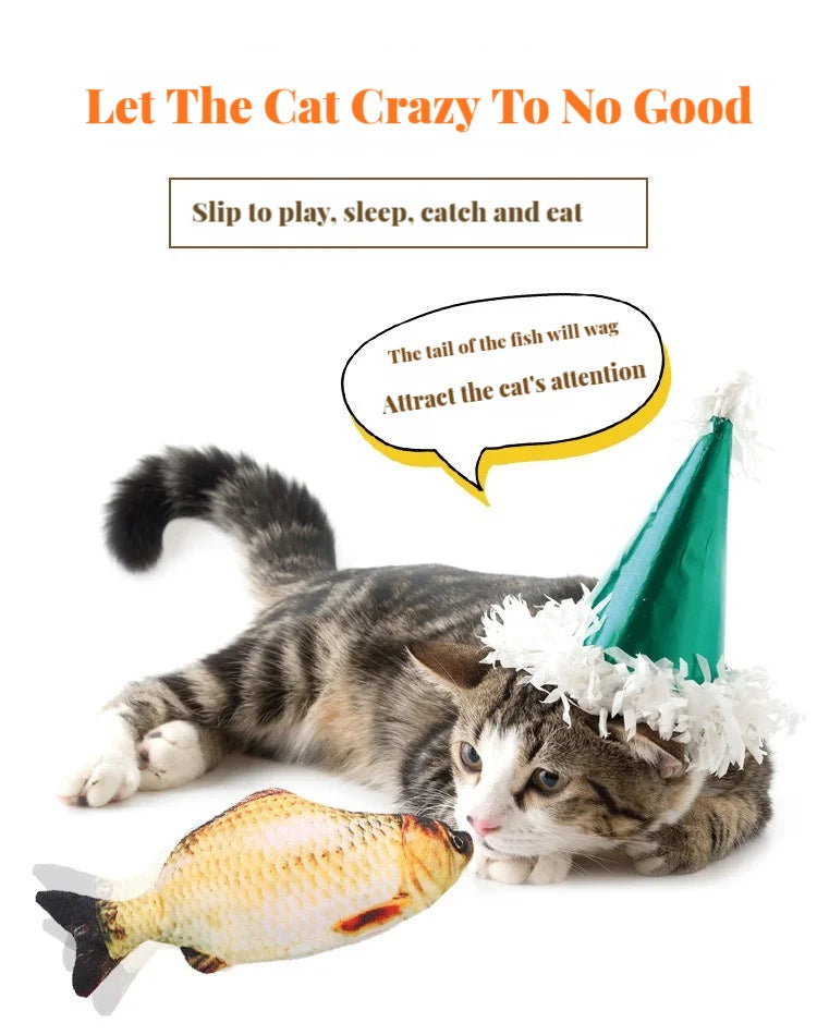 Interactive Electric Fish Cat Toy with USB Rechargeable Motion for Chewing, Playing & Entertainment