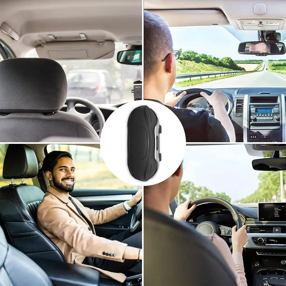Portable Car Sunglasses Holder – Eyeglass Case & Sun Visor Clip for Driving