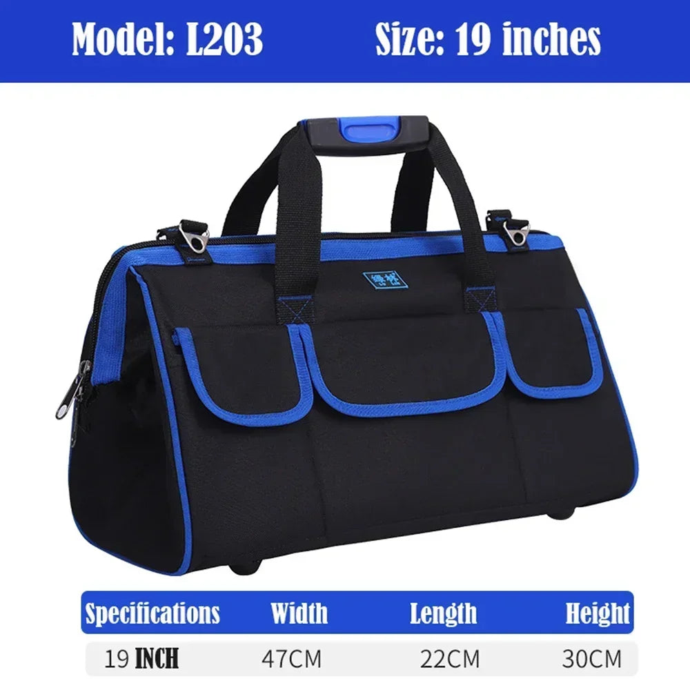 Large Oxford Cloth Tool Bag, Thickened Heavy-Duty Multi-Functional Tool Organizer for Electricians, Carpenters & Repairs