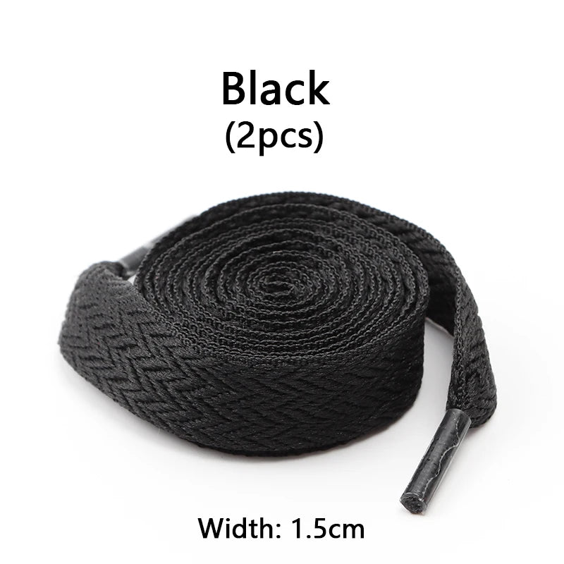 Flat Wavy Shoelaces for Sneakers – Trendy Wide Replacement Shoe Laces for Casual, Sport & Streetwear Shoes (1.5cm / 2cm / 3cm Widths)