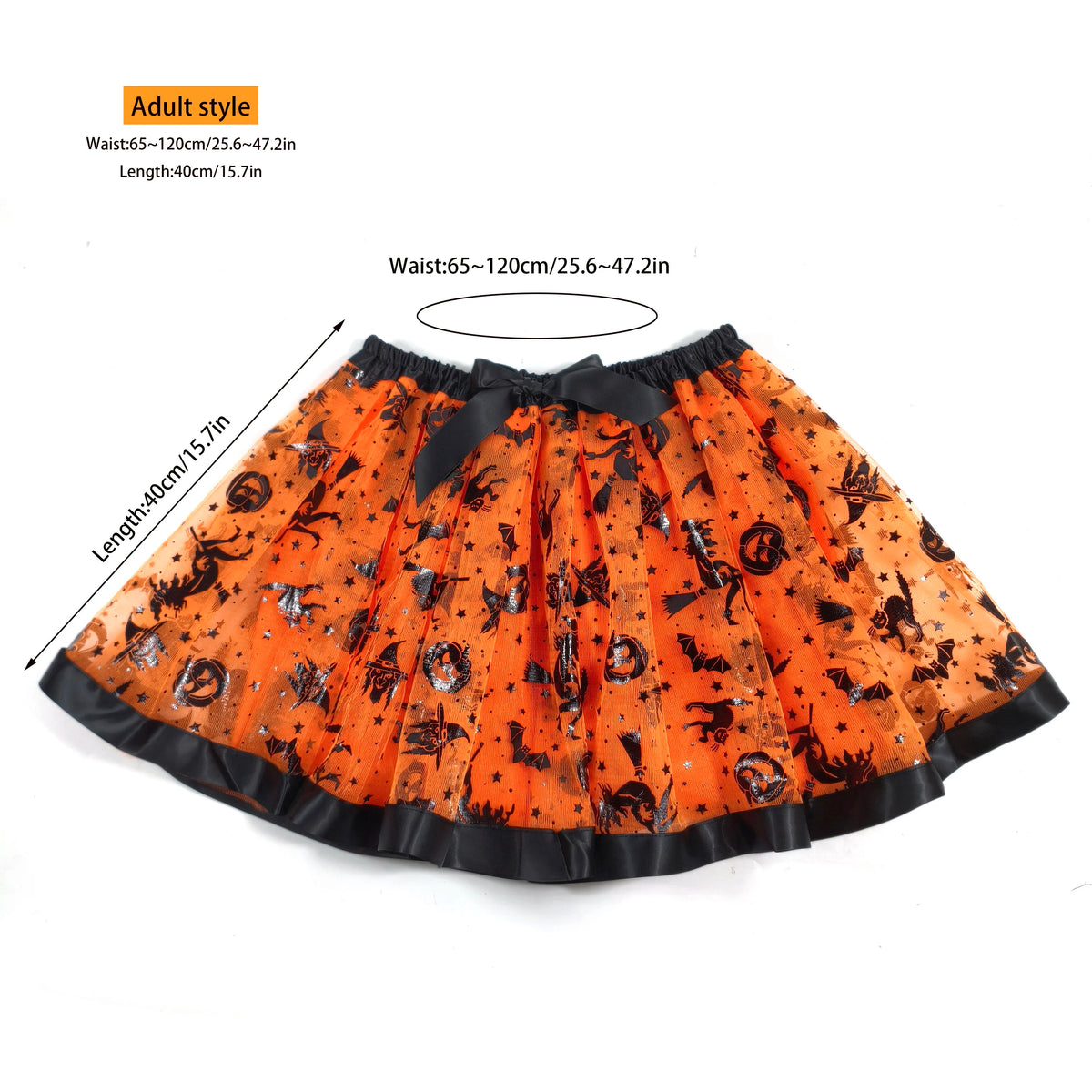 Adult Halloween Tulle Tutu Skirt with Bow